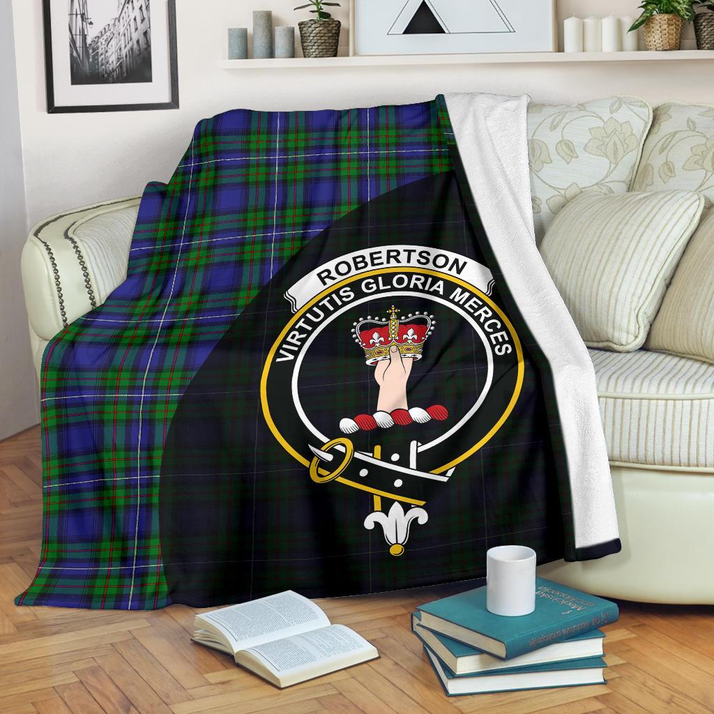 Robertson Hunting Modern Tartan Crest Blanket Wave Style