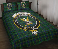 Stewart Hunting Modern Tartan Crest Quilt Bed Set