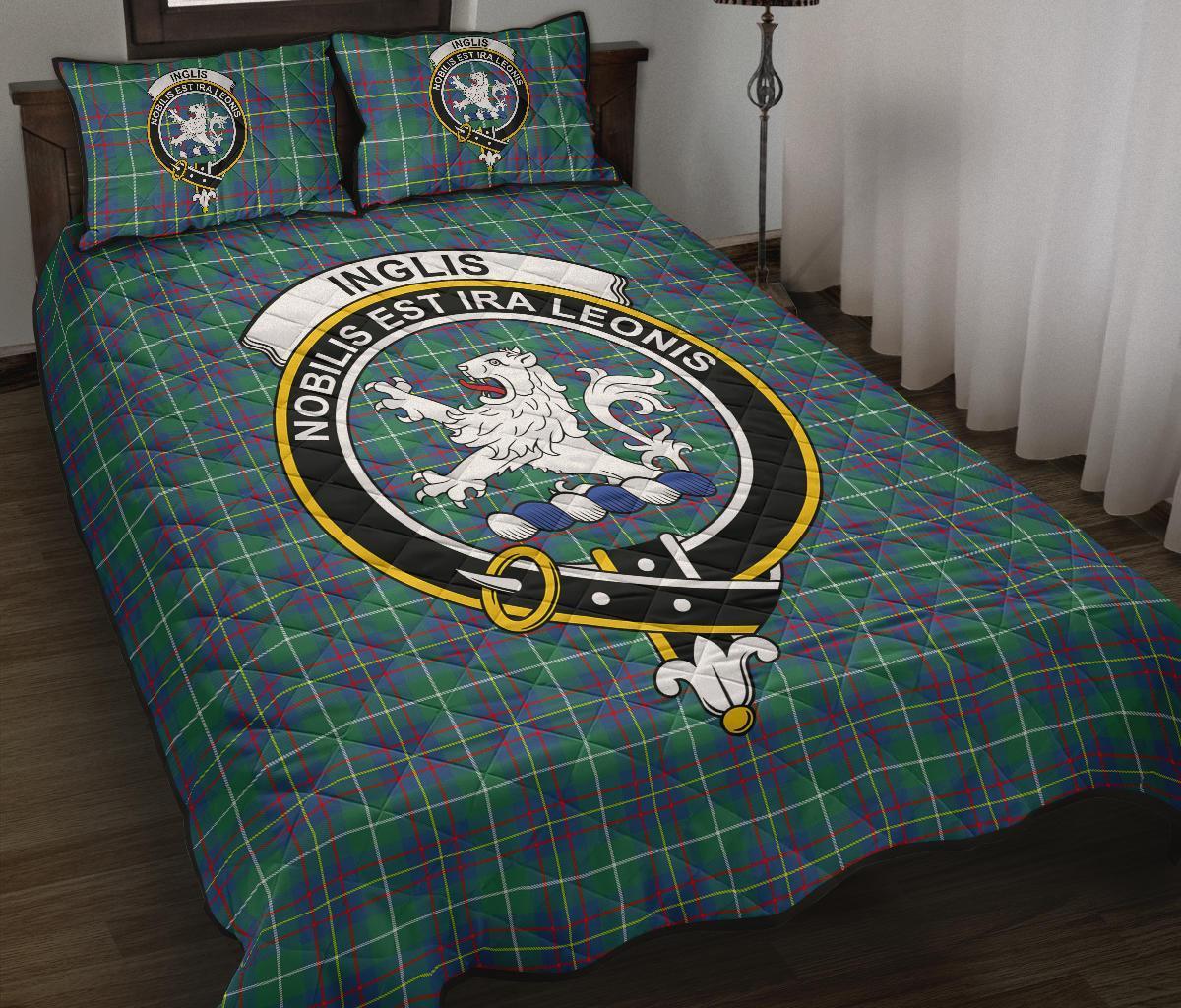 Inglis Ancient Tartan Crest Quilt Bed Set