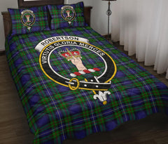 Robertson Hunting Modern Tartan Crest Quilt Bed Set