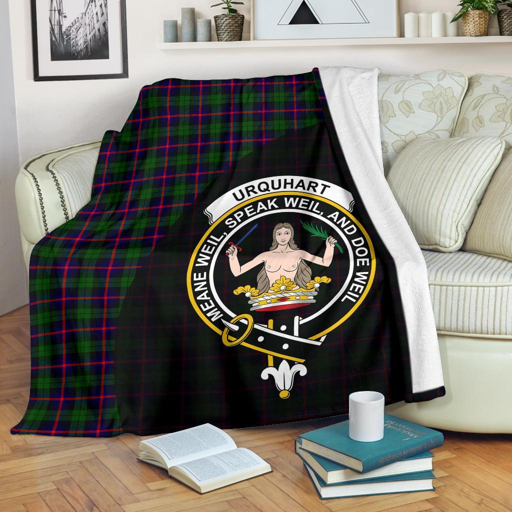 Urquhart Modern Tartan Crest Blanket Wave Style