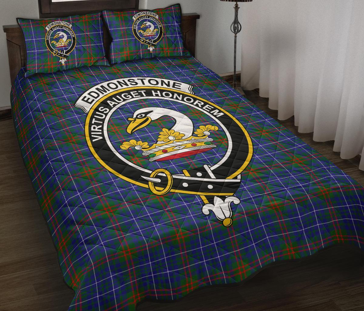 Edmonstone Tartan Crest Quilt Bed Set