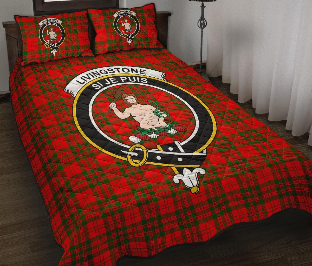 Livingstone Modern Tartan Crest Quilt Bed Set