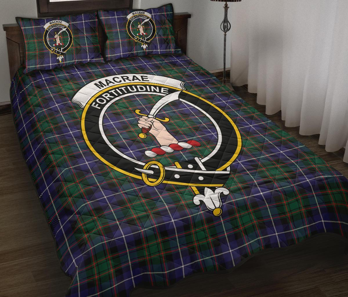 MacRae Hunting Modern Tartan Crest Quilt Bed Set