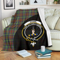 Shaw Green Modern Tartan Crest Blanket Wave Style