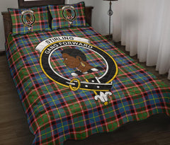 Stirling & Bannockburn District Tartan Crest Quilt Bed Set