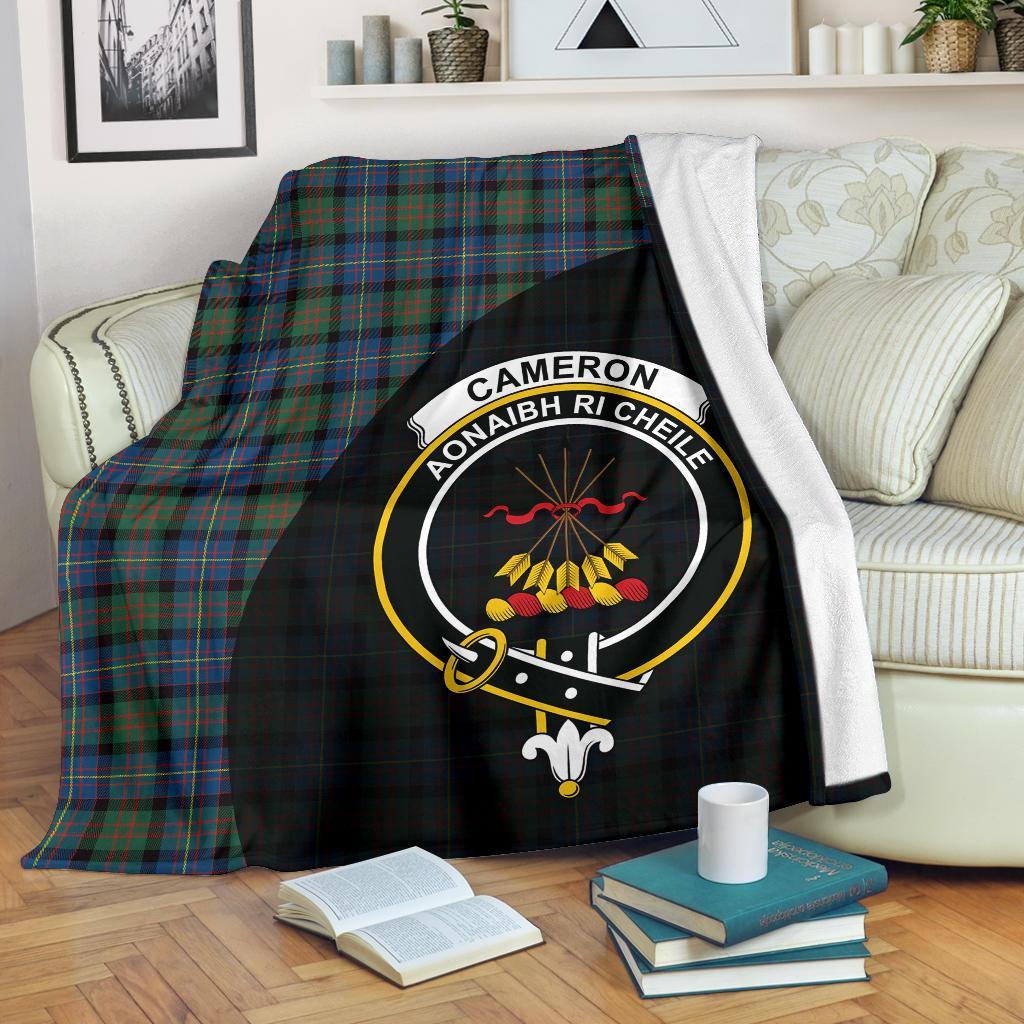 Cameron of Erracht Ancient Tartan Crest Blanket Wave Style