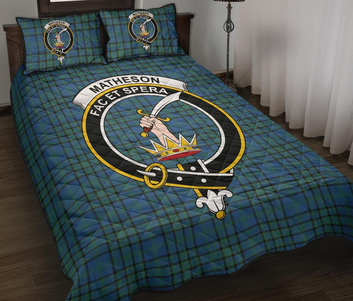 Matheson Hunting Ancient Tartan Crest Quilt Bed Set