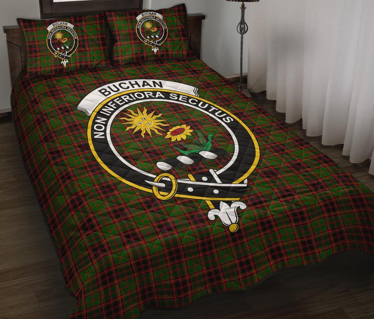 Buchan Modern Tartan Crest Circle Style Quilt Bed Set