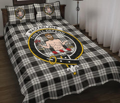 MacFarlane Black & White Ancient Tartan Crest Quilt Bed Set