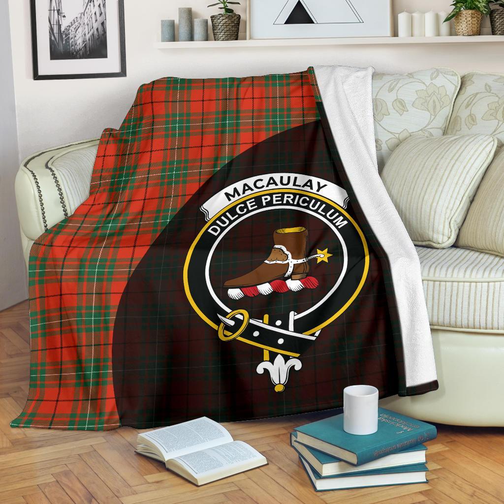 MacAulay Ancient Tartan Crest Blanket Wave Style