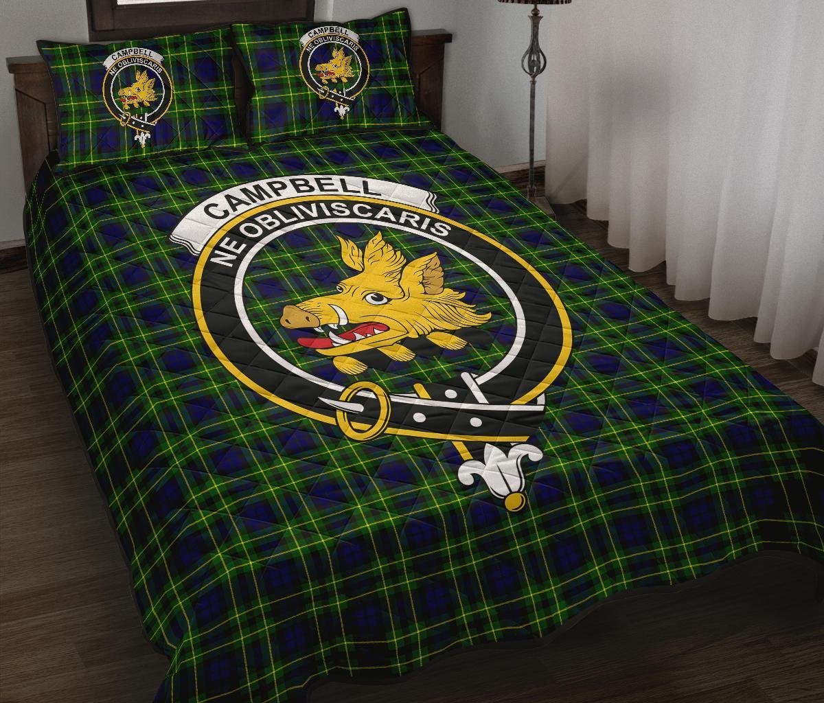 Campbell of Breadalbane Modern Tartan Crest Quilt Bed Set