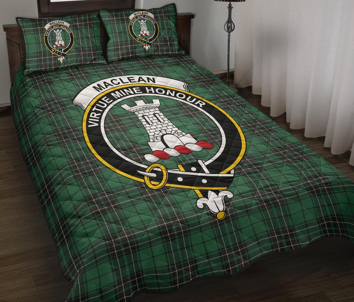 MacLean Hunting Ancient Tartan Crest Quilt Bed Set