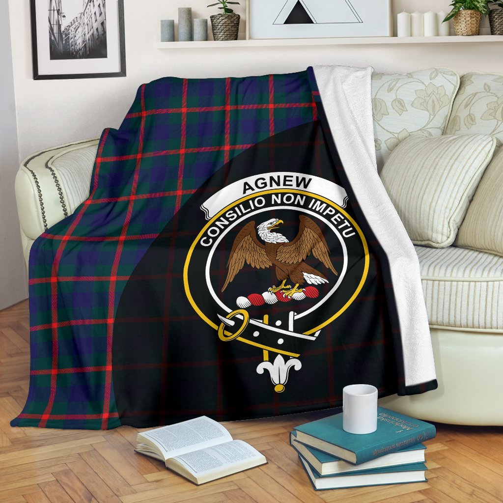 Agnew Modern Tartan Crest Blanket Wave Style