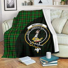 Wallace Hunting - Green Tartan Crest Blanket Wave Style