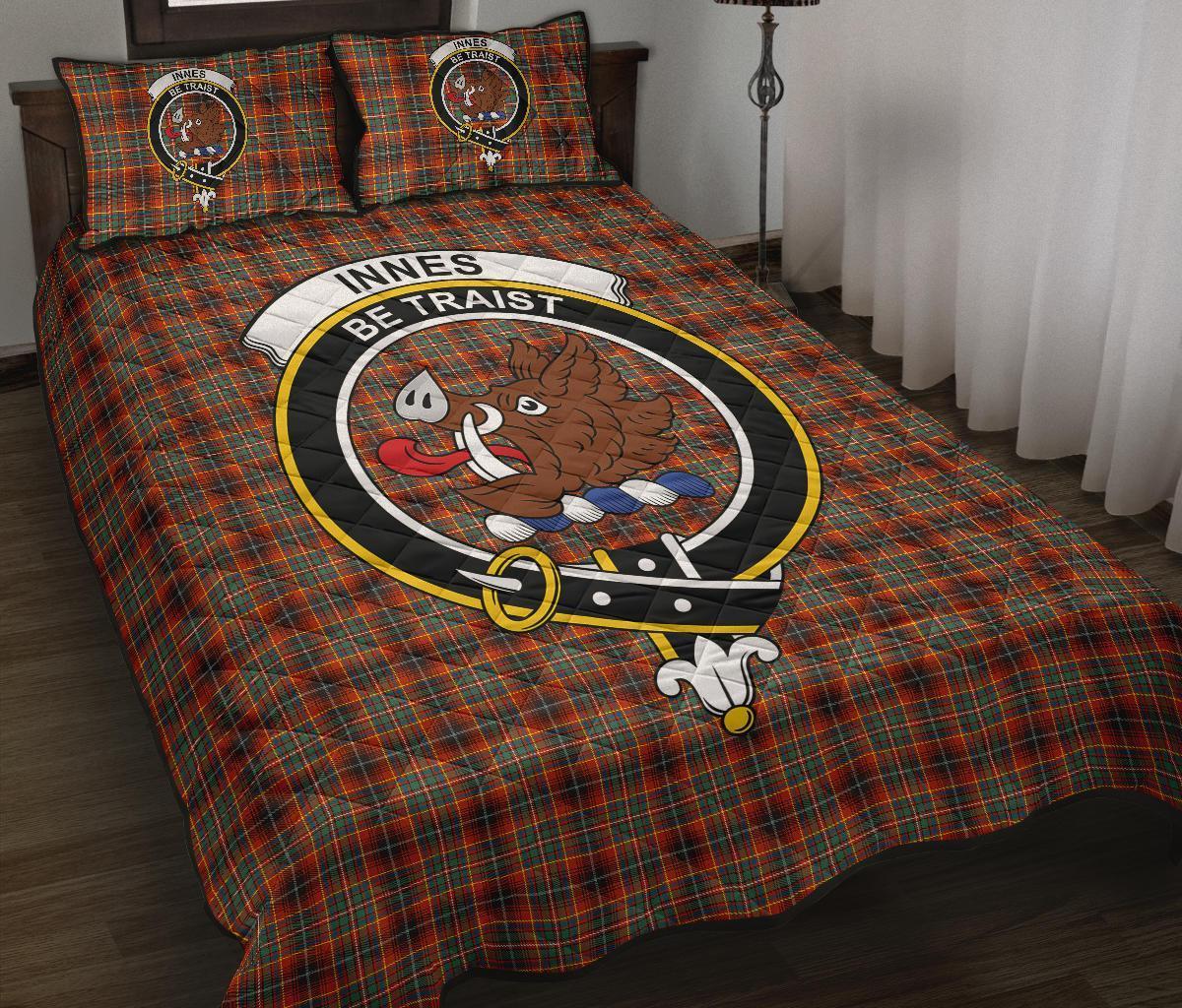 Innes Ancient Tartan Crest Quilt Bed Set