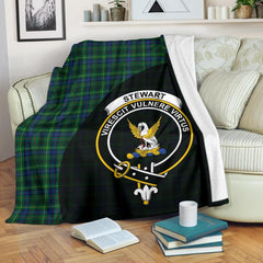 Stewart Hunting Modern Tartan Crest Blanket Wave Style