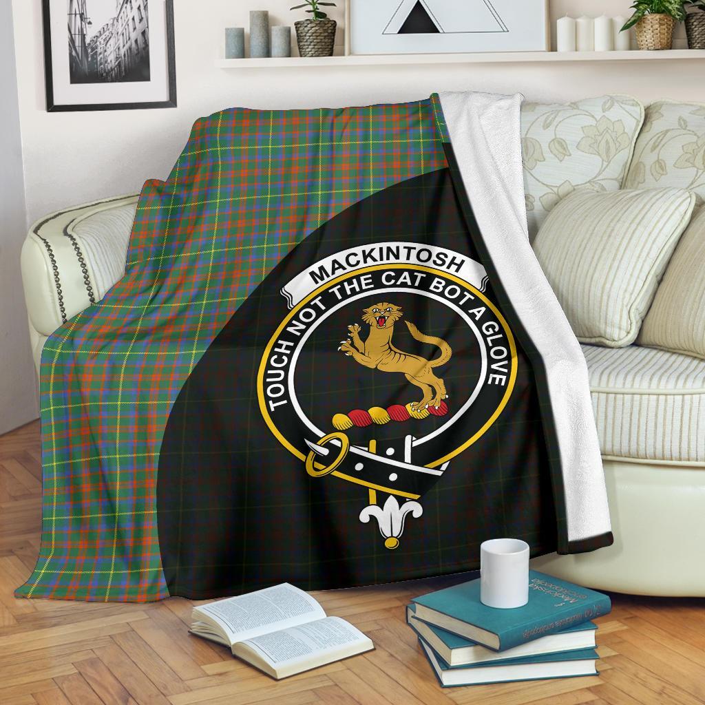 MacKintosh Hunting Ancient Tartan Crest Blanket Wave Style