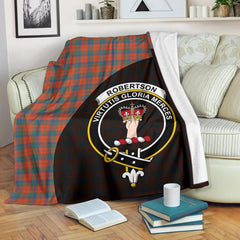 Robertson Ancient Tartan Crest Blanket Wave Style