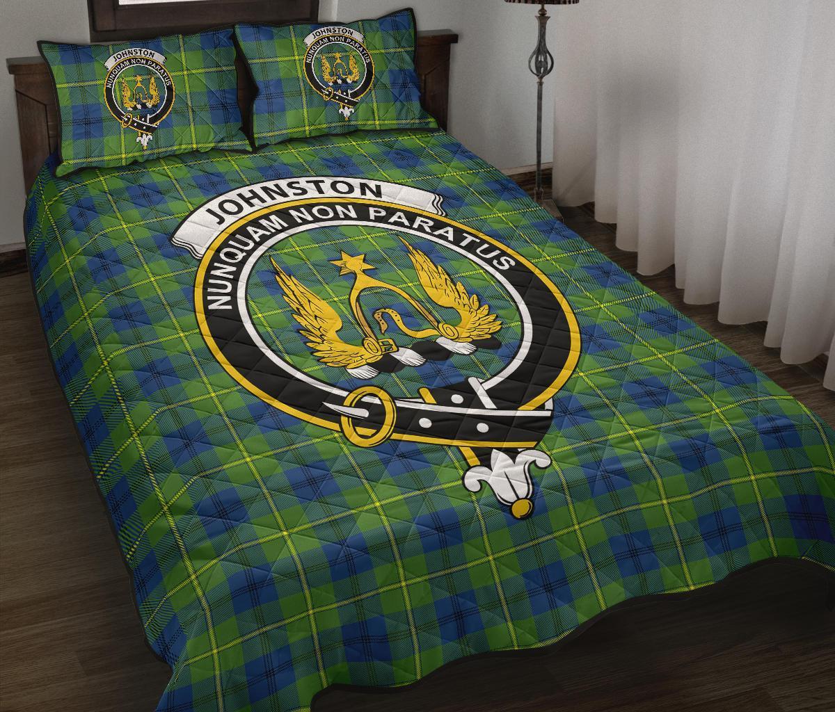 Johnston Ancient Tartan Crest Quilt Bed Set