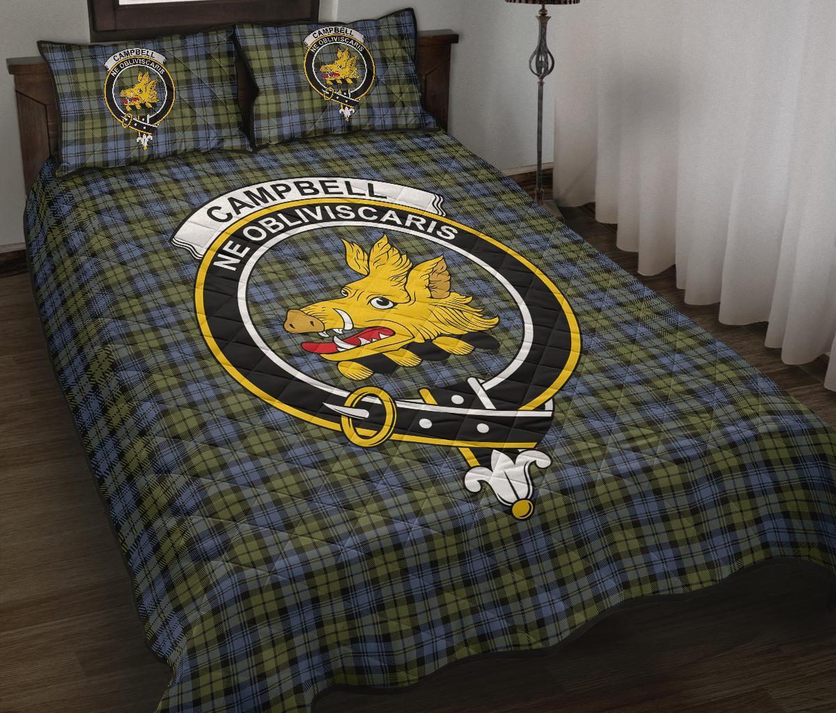 Campbell Faded Tartan Crest Quilt Bed Set