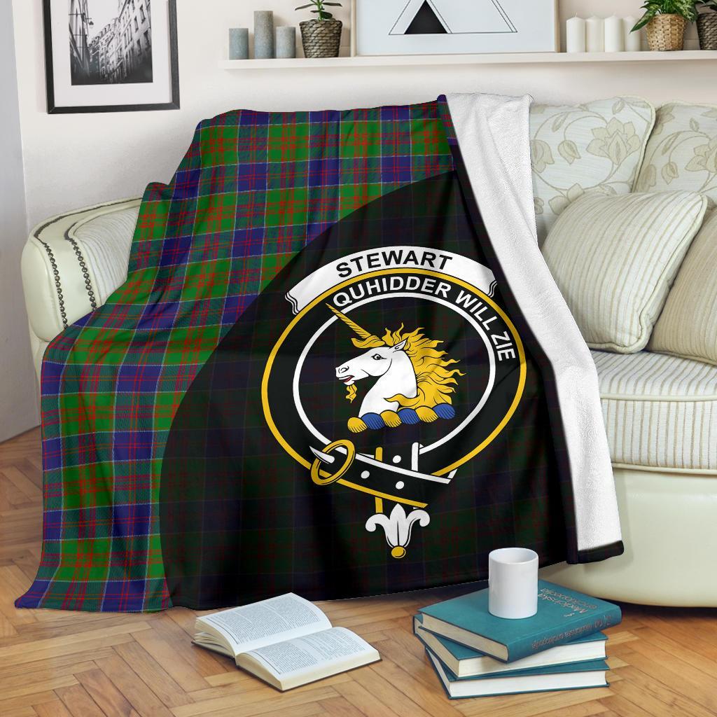 Stewart of Appin Hunting Modern Tartan Crest Blanket Wave Style