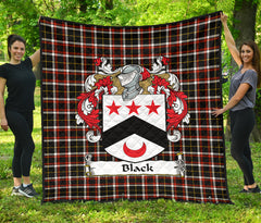 Black Tartan Crest Quilt - SP