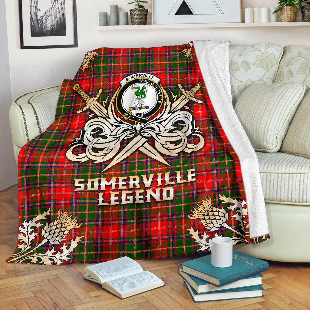 Somerville Modern Tartan Gold Courage Symbol Blanket - SP