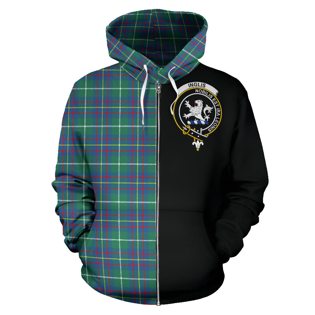 Inglis Ancient Tartan Crest Zipper Hoodie - Half Of Me Style