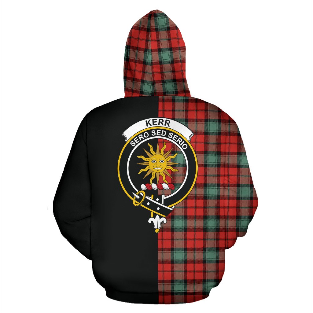 Kerr Ancient Tartan Crest Zipper Hoodie - Half Of Me Style