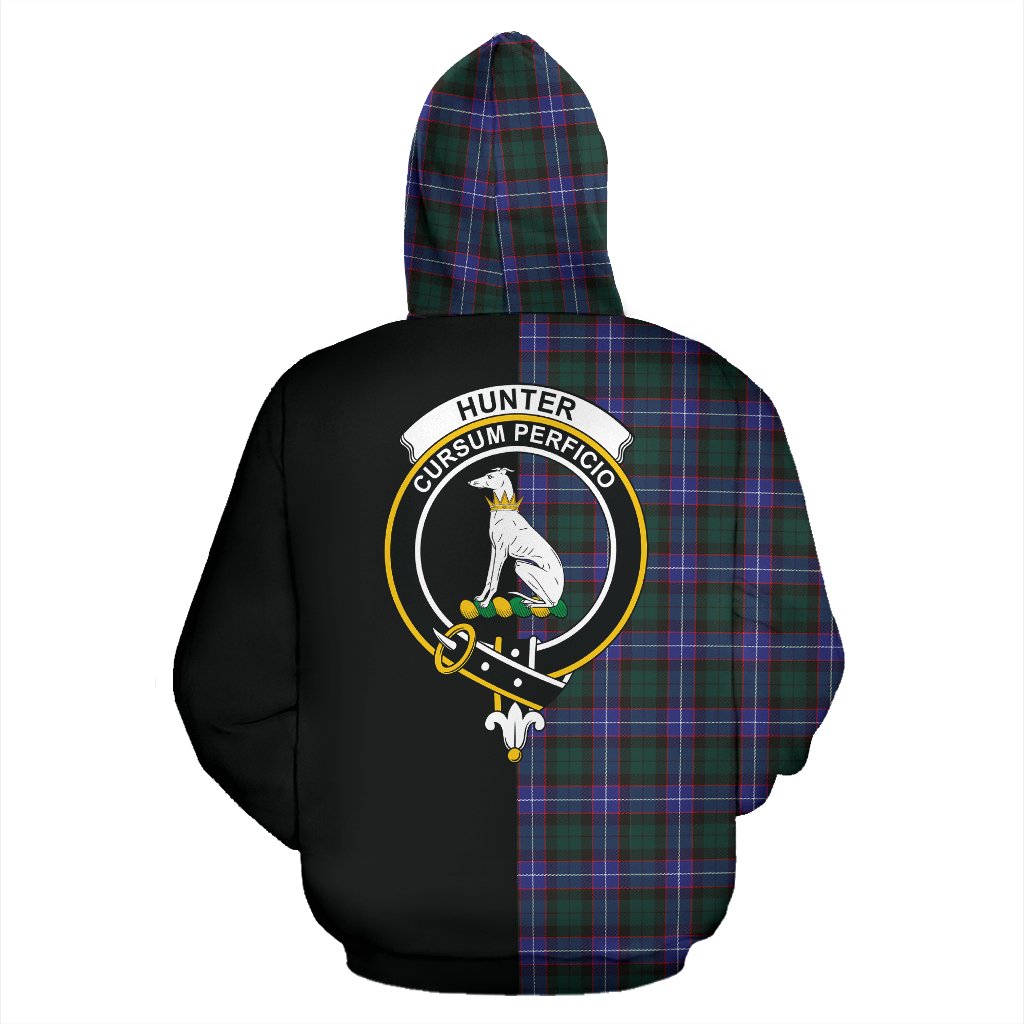 Hunter Modern Tartan Crest Zipper Hoodie - Half Of Me Style