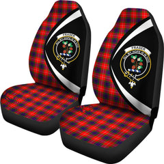 Fraser Modern Tartan Crest Circle Car Seat Cover