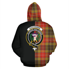 Buchanan Old Sett Weathered Tartan Crest Zipper Hoodie - Half Of Me Style