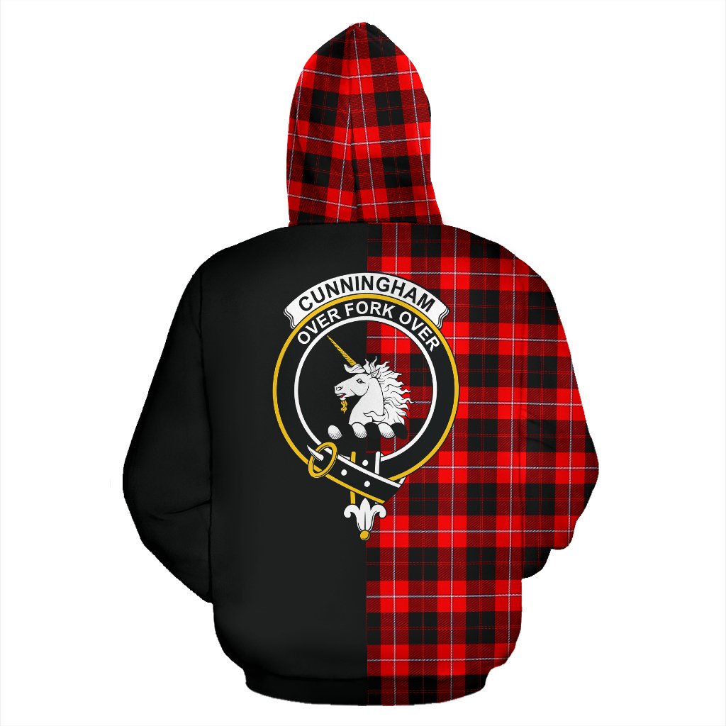 Cunningham Modern Tartan Crest Zipper Hoodie - Half Of Me Style