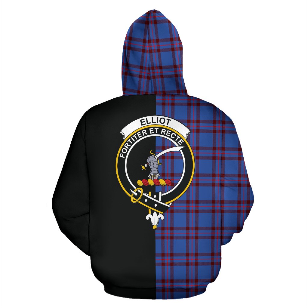 Elliot Modern Tartan Crest Zipper Hoodie - Half Of Me Style