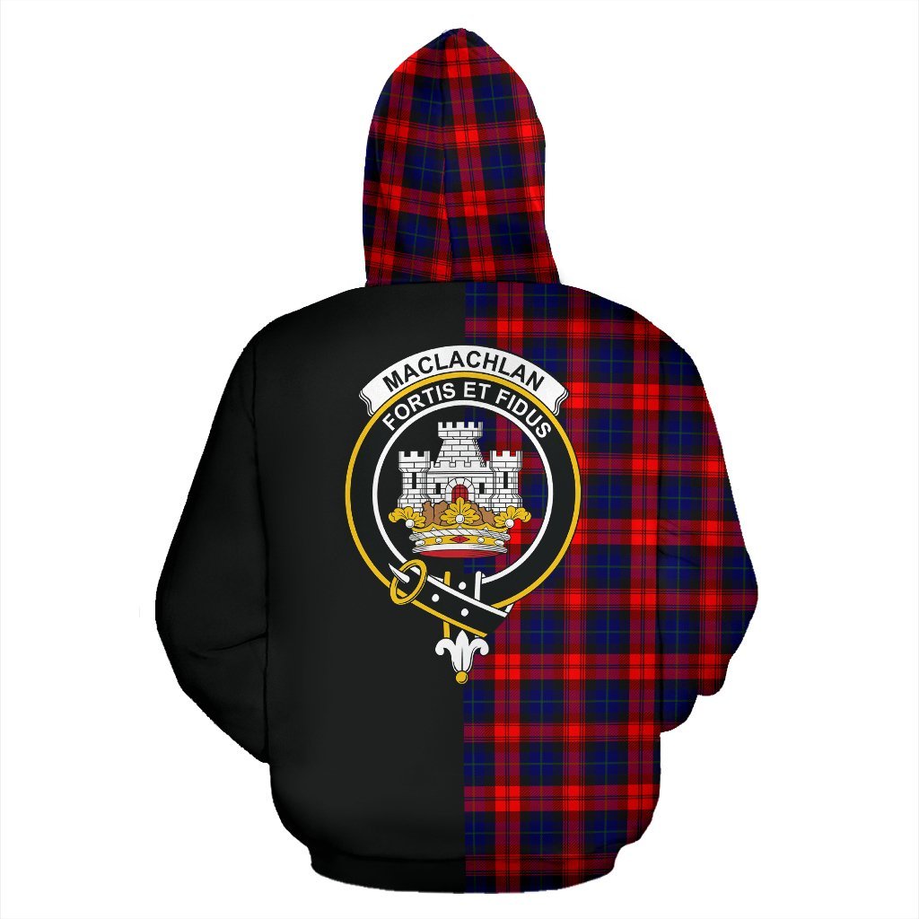 MacLachlan Modern Tartan Crest Zipper Hoodie - Half Of Me Style