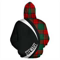 Stewart Atholl Modern Tartan Crest Hoodie - Circle Style