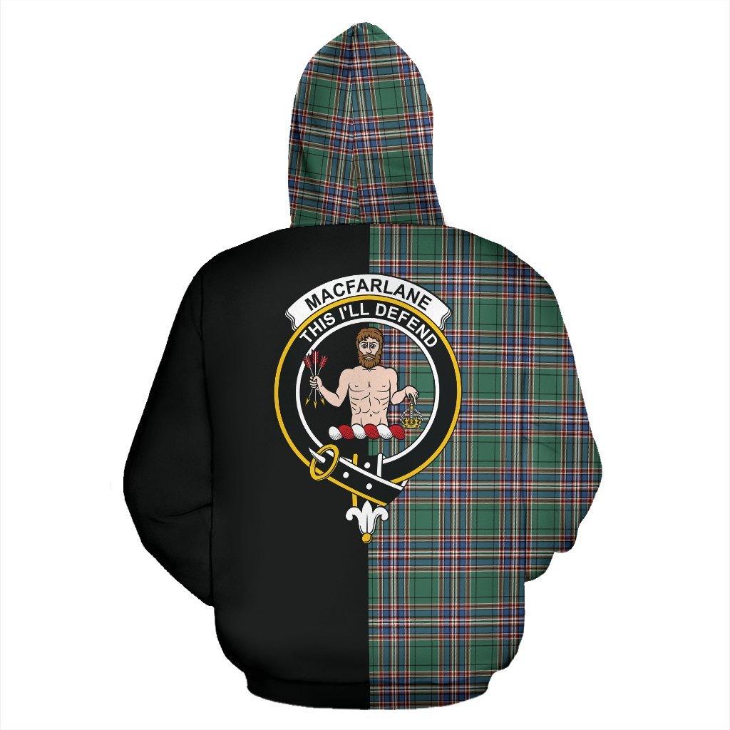 MacFarlane Hunting Ancient Tartan Crest Zipper Hoodie - Half Of Me Style