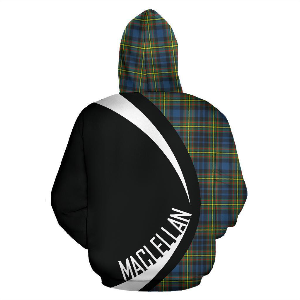 MacLellan Ancient Tartan Crest Zipper Hoodie - Circle Style