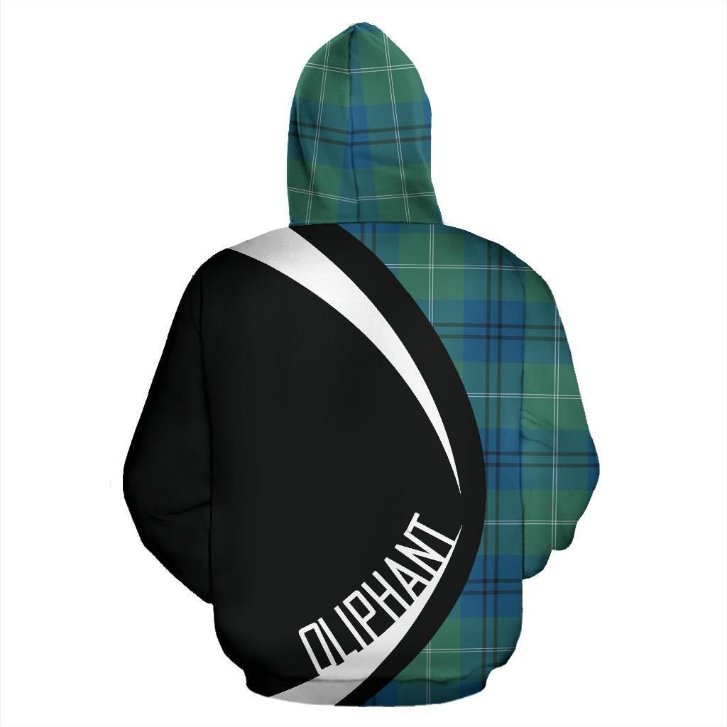 Oliphant Ancient Tartan Crest Zipper Hoodie - Circle Style