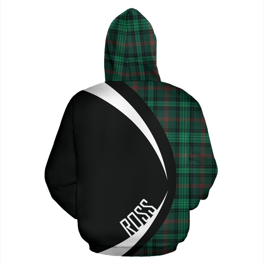 Ross Hunting Modern Tartan Crest Zipper Hoodie - Circle Style