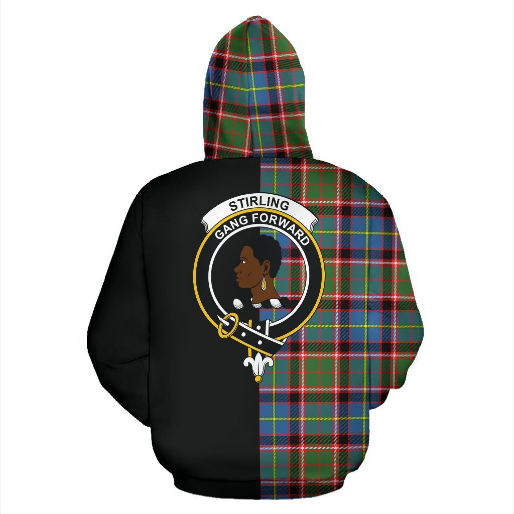 Stirling & Bannockburn District Tartan Crest Zipper Hoodie - Half Of Me Style