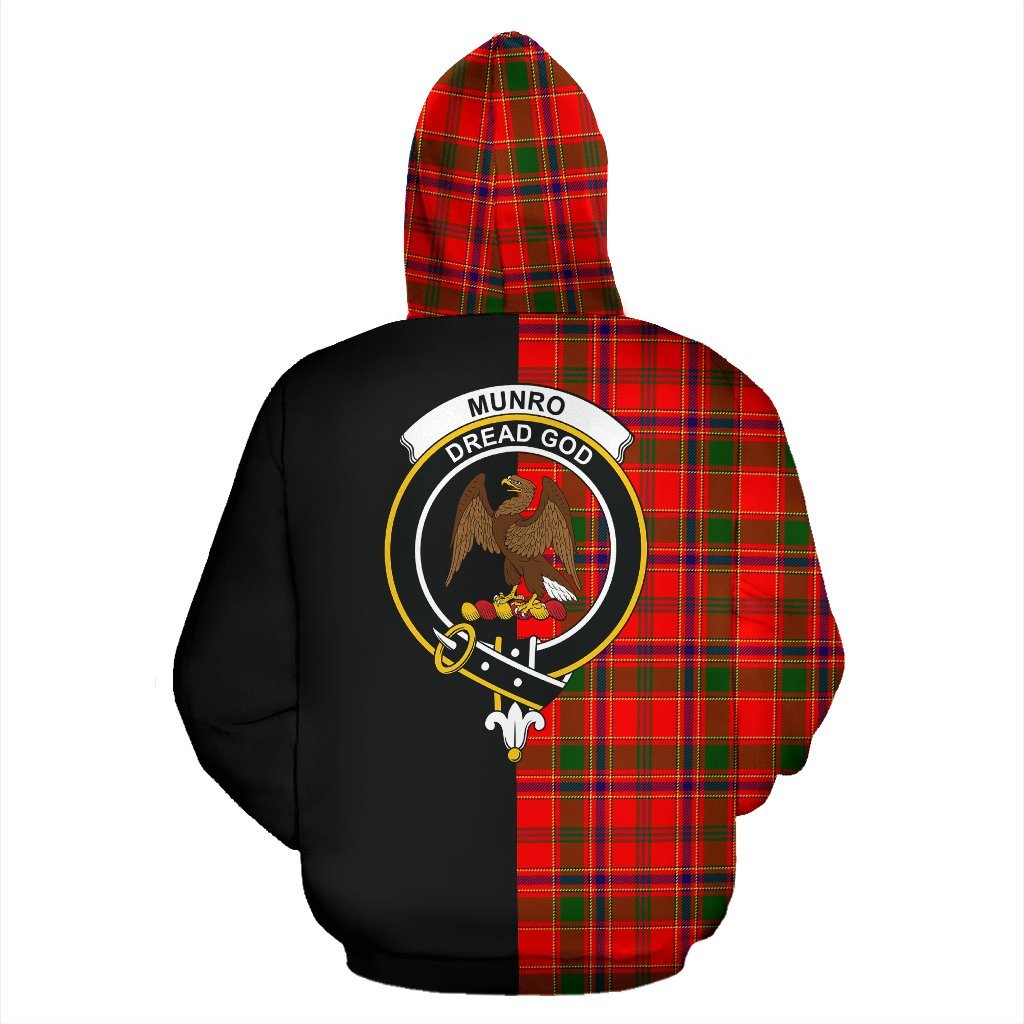 Munro Modern Tartan Crest Zipper Hoodie - Half Of Me Style