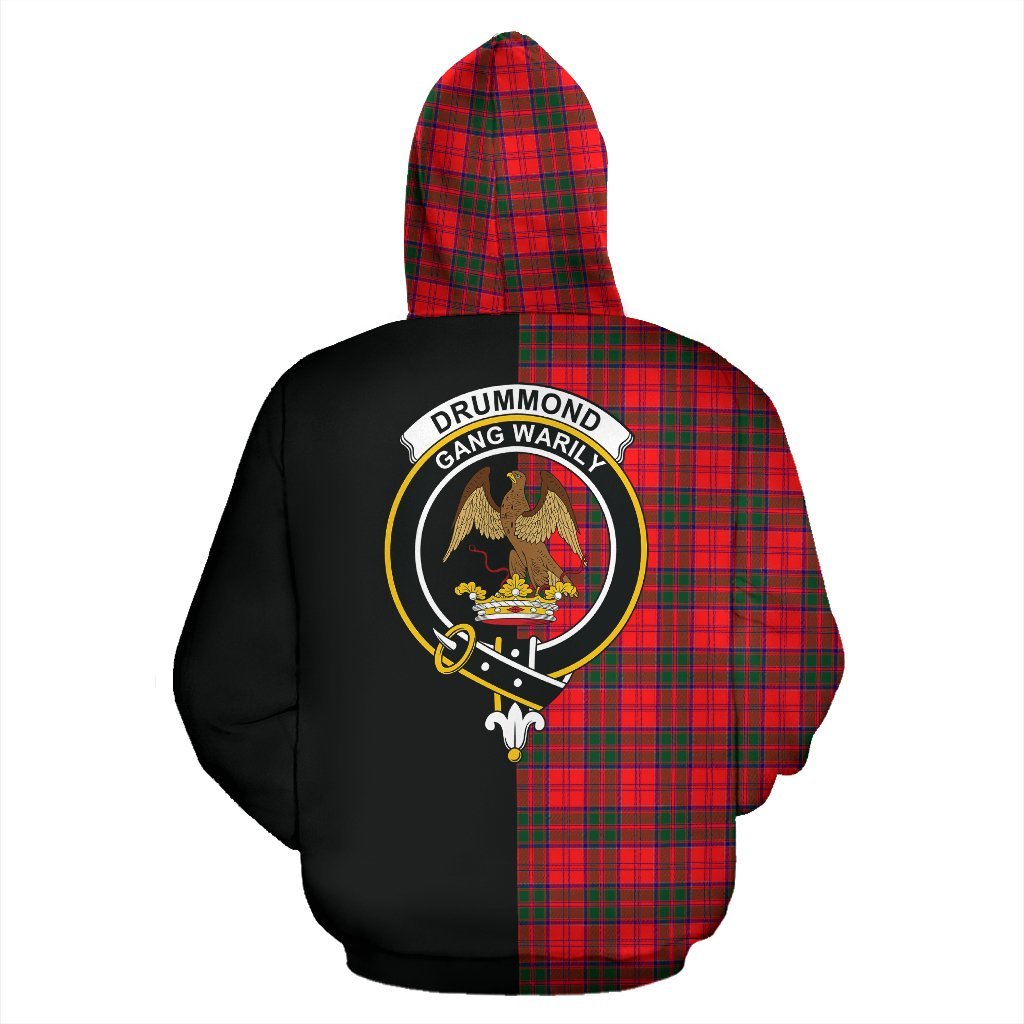 Drummond Modern Tartan Crest Zipper Hoodie - Half Of Me Style