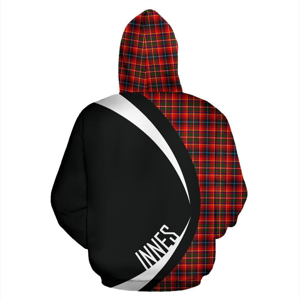 Innes Modern Tartan Crest Zipper Hoodie - Circle Style