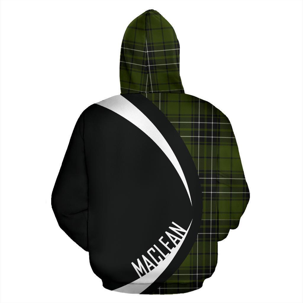 MacLean Hunting Tartan Crest Zipper Hoodie - Circle Style