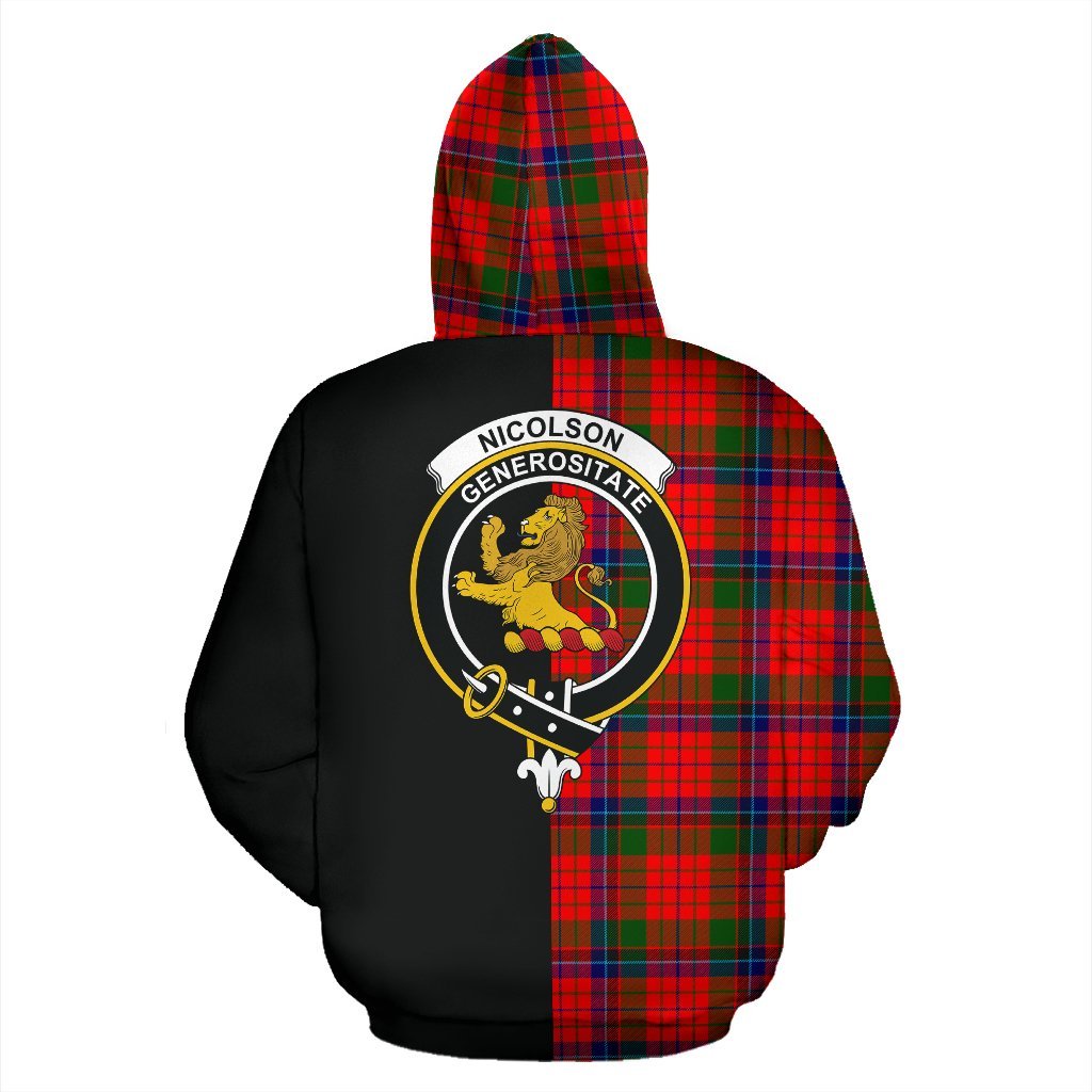 Nicolson Modern Tartan Crest Zipper Hoodie - Half Of Me Style