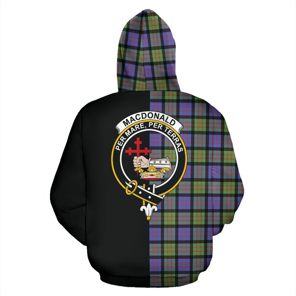 MacDonald Ancient Tartan Crest Zipper Hoodie - Half Of Me Style