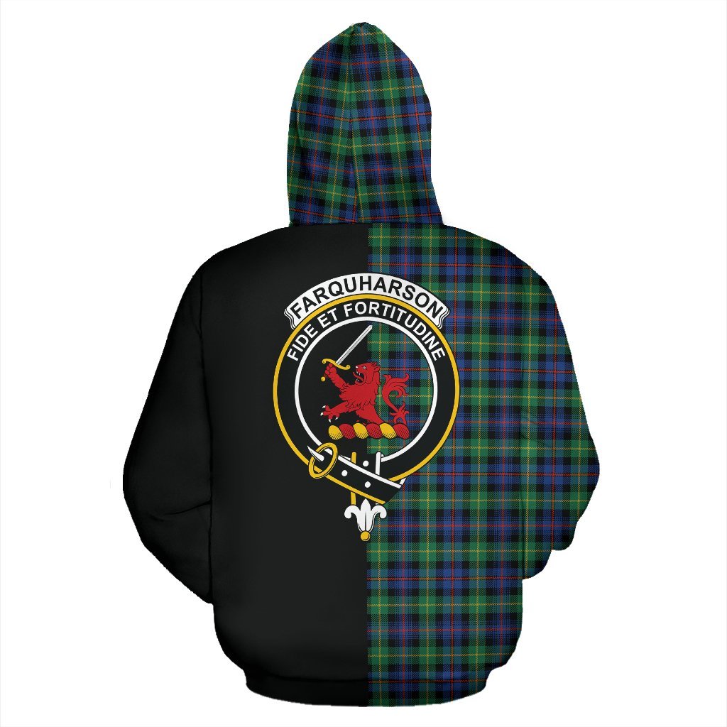 Farquharson Ancient Tartan Crest Zipper Hoodie - Half Of Me Style