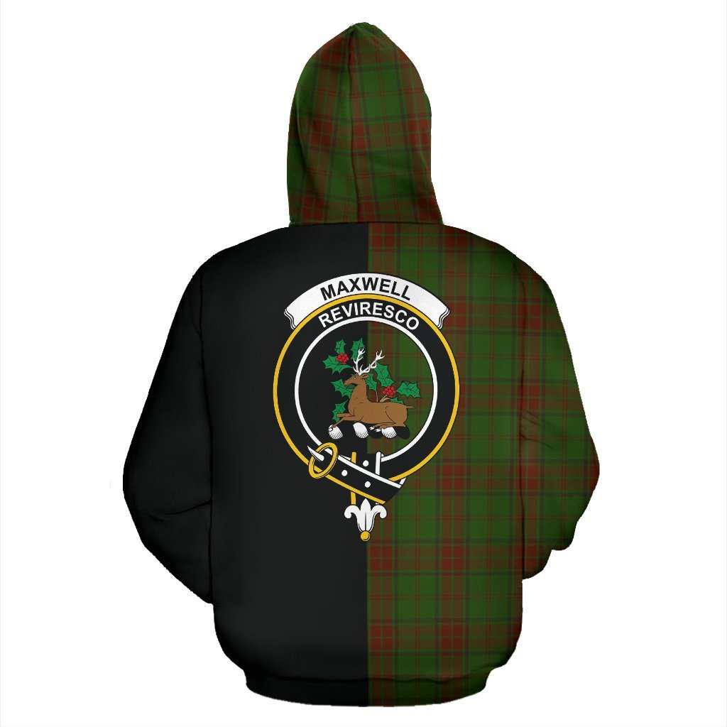 Maxwell Hunting Tartan Crest Zipper Hoodie - Half Of Me Style